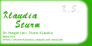 klaudia sturm business card